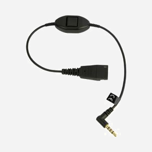 Adaptateur Jabra 8800-00-103 : QD vers 3.5mm, Bluetooth, Noir, pour Casque/Oreillette - Dimensions Emballage 50x50x100mm, Poids 20g