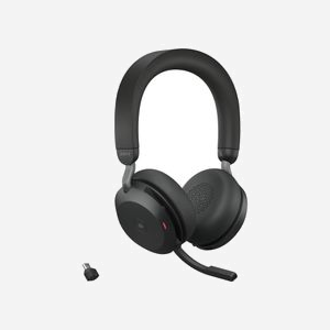 Jabra Evolve2 75 Noir : Casque sans fil Bluetooth 5.2 binaural, portée 30m, ANC, 8 micros, autonomie 36h, USB-C, compatible Jabra Sound+/Direct/Xpress - Miniature 3