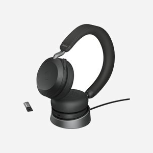Jabra Evolve2 75 - Casque Binaural Arceau Bluetooth 5.2, Filaire/Sans Fil, Portée 30m, ANC, 8 Microphones, Autonomie 36h, Socle, Noir - Miniature 4