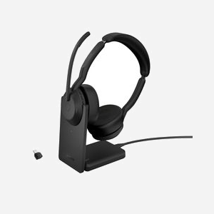Jabra 25599-989-889 Casque Arceau Binaural Bluetooth 5.2 & Filaire USB-C, Portée 30m, ANC, Micro 4 MEMS, Autonomie 18h, Noir