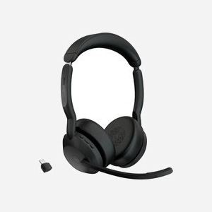 Jabra 25599-999-899 Casque sans fil Bluetooth 5.2 Arceau Binaural Portée 30m Noir - Usage Bureau/Centre d'appels, Réduction de bruit active, Compatible Microsoft Teams
