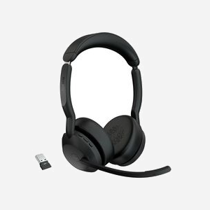 Jabra 25599-999-999 Casque Binaural Bluetooth 5.2 Bureau/Centre d'appels, Portée 30m, Autonomie 18h, Réduction de bruit active, Compatible Microsoft Teams