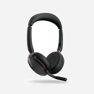 Jabra Evolve2 65 Flex Noir : Casque Arceau Binaural Bluetooth 5.2, ANC Hybride, Portée 30m, Autonomie 32h, Recharge sans fil, USB-A