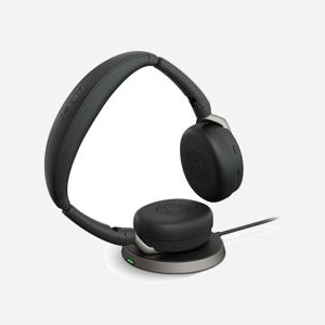 Jabra Evolve2 65 Flex Noir : Casque Arceau Binaural Bluetooth 5.2, ANC Hybride, Portée 30m, Autonomie 32h, Recharge sans fil, USB-A - Miniature 4