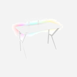 GENESIS Holm 320 RGB Blanc - Bureau Gaming 1200x600x750mm MDF, Cadre Métal Blanc, Hub USB 3.2 Gen 1, Chargeur Sans Fil 10W, Rétroéclairage LED - Miniature 2