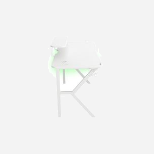 GENESIS Holm 320 RGB Blanc - Bureau Gaming 1200x600x750mm MDF, Cadre Métal Blanc, Hub USB 3.2 Gen 1, Chargeur Sans Fil 10W, Rétroéclairage LED - Miniature 4
