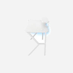 GENESIS Holm 320 RGB Blanc - Bureau Gaming 1200x600x750mm MDF, Cadre Métal Blanc, Hub USB 3.2 Gen 1, Chargeur Sans Fil 10W, Rétroéclairage LED - Miniature 5