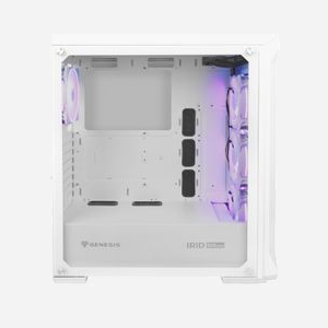 GENESIS Irid 505 ARGB Midi Tower Blanc - Boîtier PC ATX/micro ATX/Mini-ITX, 3x120mm avant, 1x120mm arrière, USB 3.2 Gen 1, Acier/ABS/Verre trempé - Miniature 5