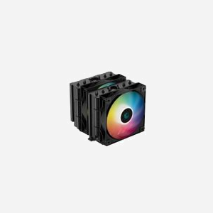 DeepCool AG620 BK ARGB - Refroidisseur d'air CPU, 2 ventilateurs 12cm, 300-1850tr/min, 67.88 CFM, 29.4dB, TDP 260W, sockets LGA1700/AM5, noir/blanc