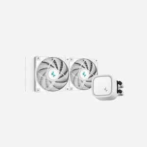 DeepCool LE520 WH : Refroidisseur liquide AIO 2x120mm, sockets LGA 1700/AM5, radiateur 282mm aluminium, PWM 500-2250 RPM, éclairage LED RGB, TDP 220W - Miniature 2