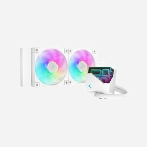 DeepCool LT240 Refroidisseur Liquide All-in-One CPU, 2x120mm, 600-2400RPM, 72.04CFM, 38.71dB(A), PWM, Blanc, Sockets Intel/AMD - Miniature 1
