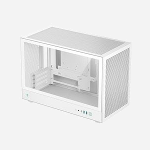 DeepCool CH260 Micro Tower Blanc - Boîtier PC Micro ATX / Mini-ITX, 1x3.5", 1x2.5", 4 slots, Ventirad 174mm, GPU 413mm, USB 3.2 Gen 1, USB Type-C, SPCC/ABS/Verre Trempé