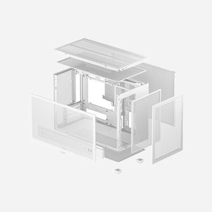 DeepCool CH260 Micro Tower Blanc - Boîtier PC Micro ATX / Mini-ITX, 1x3.5", 1x2.5", 4 slots, Ventirad 174mm, GPU 413mm, USB 3.2 Gen 1, USB Type-C, SPCC/ABS/Verre Trempé - Miniature 5