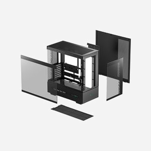 DeepCool CH690 Tower Noir : Boîtier PC ATX/Micro-ATX/Mini-ITX, écran LCD, 1x3.5", 3x2.5", USB 3.2 Gen1/Gen2, ventilation 120/130mm, R-CH690-BKNNA0D-G-1 - Miniature 5