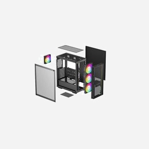 DeepCool MATREXX 55 MESH V4 C : Boîtier PC Midi Tower ATX/microATX/Mini-ITX Noir, 2x3.5", 3x2.5", façade Mesh, USB 3.2 Gen 1/Gen 2 Type-A/Type-C, Radiateurs 360mm max. - Miniature 4