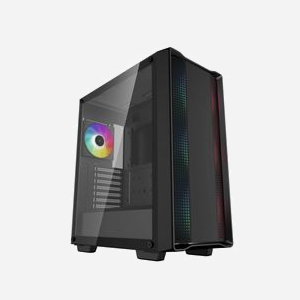 DeepCool CC560 ARGB V2 Midi Tower Noir - Boîtier PC ATX/micro ATX/Mini-ITX, 4 ventilateurs (3x120mm avant ARGB, 1x120mm arrière), USB 3.2 Gen 1