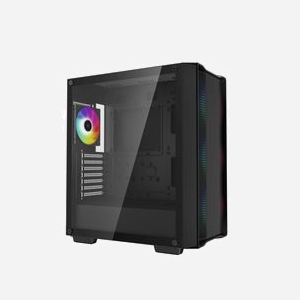 DeepCool CC560 ARGB V2 Midi Tower Noir - Boîtier PC ATX/micro ATX/Mini-ITX, 4 ventilateurs (3x120mm avant ARGB, 1x120mm arrière), USB 3.2 Gen 1 - Miniature 2