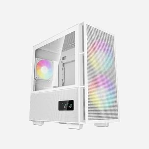 DeepCool CH360 WH Micro Tower Blanc : micro ATX/Mini-ITX, 2x140mm avant, 1x120mm arrière, USB 3.2 Gen 1, USB Type-C, verre trempé, sans alimentation ATX