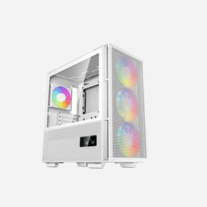 DeepCool CH560 DIGITAL WH : Boîtier PC Midi Tower Blanc, Acier/Verre trempé, ATX/EATX/mATX/Mini-ITX, 3x140mm avant, 1x120mm arrière, USB 3.2, compatible radiateurs 360mm/280mm/240mm/140mm/120mm - Miniature 1