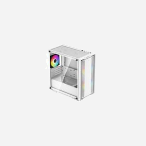 DeepCool CC360 WH ARGB Mini Tower Blanc - Boîtier PC Micro ATX/Mini-ITX, 2x120mm Avant, 1x120mm Arrière, USB 3.2 Gen 1, Acier/Verre Trempé - Miniature 3