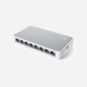 TP-Link TL-SF1008D-V11 Commutateur Non-Géré 8 Ports Fast Ethernet (10/100) RJ-45, 1.6 Gbit/s, MAC 1000 entrées, IEEE 802.3/ab/x, Blanc - Miniature 2