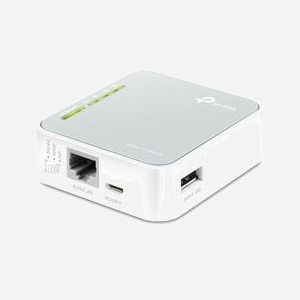 TP-Link TL-MR3020-V3.2 Routeur Portable WiFi 4 2.4GHz 150Mbps, 1x Fast Ethernet, 1x USB 2.0, Compatible Modem USB 3G/4G, WPA2-PSK, Gris/Blanc - Miniature 2
