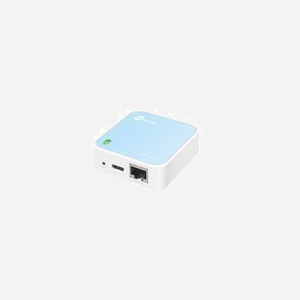 TP-Link TL-WR802N Routeur Portable WiFi 4 (802.11n) 300 Mbps Monobande 2.4 GHz, 1 Port Fast Ethernet, Sécurité WEP/WPA/WPA2, IPv4/IPv6, Bleu/Blanc - Miniature 2