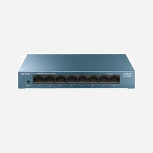 TP-Link LS108G-V1 Switch Non-Géré 8 Ports Gigabit Ethernet (10/100/1000) RJ-45, 16 Gbit/s, 4000 MAC, QoS, IEEE 802.3x, DC-in, Bleu