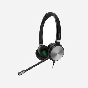 Casque Yealink YHS36-DUAL Binaural Arceau Bureau/Centre d'appels, Filaire, Supra-Aural, 20-20000Hz, Micro Anti-Bruit, Câble 0.9m, 170g, Noir/Argent