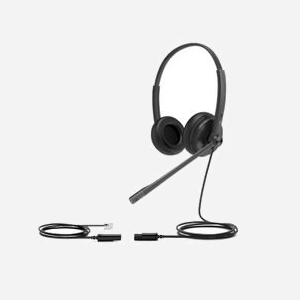 Yealink YHS34 Lite Dual Casque Filaire Binaural Supra-Aural Noir, Microphone Boom Unidirectionnel, 20-20000Hz, 93dB, Câble 0.9m, Bureau/Centre d'appels - Miniature 1
