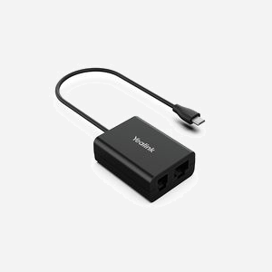 Yealink EHS60 Adaptateur d'Interface RJ45/RJ9 pour Casques Sans Fil Yealink WH62/WH63 et Téléphones IP Cisco/Avaya/Poly/Grandstream - Micro-USB Noir