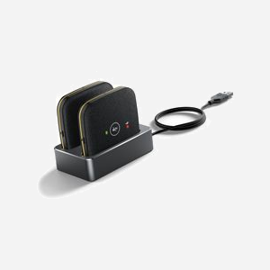 Yealink 1304026 Microphone de conférence sans fil, omnidirectionnel, 1880-1900Hz, portée 20m, batterie 1500mAh, autonomie 13h, noir.