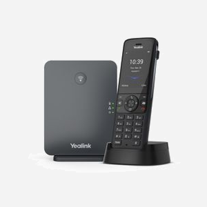 Yealink W78P Téléphone IP DECT Noir : Écran TFT 2.4", Répertoire 1000 contacts, Portée 300m, Fast Ethernet, Bluetooth 5.1, PoE (optionnel) - Miniature 1