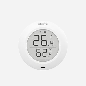 EZVIZ CS-T51C-A0-BG : Capteur Intérieur Autonome Température/Humidité Sans Fil 200m, Écran, Pile CR2450 3V (1 an), 70x70x17.5mm, CE/UKCA - Miniature 1