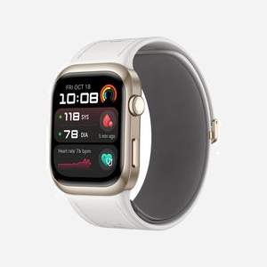 Huawei Watch D2 : Écran AMOLED 1.82" 480x408, Boîtier Aluminium Or, Bracelet Cuir Blanc M/L, Bluetooth 5.2, Cardio, NFC, IP68 - Miniature 2