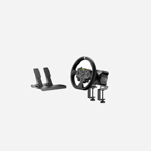 Moza Racing RS074 : Volant + Pédales PC, Bluetooth/USB, retour de force, angle illimité, réglage pédales, métal noir, compatible Windows/macOS/Android