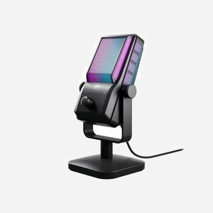 CHERRY NGALE R Microphone de Table USB Noir, Cardioïde, 20-20000Hz, 24 bit/96kHz, Rétroéclairage RGB, Filtre Passe-Bas, Compatible Windows/macOS/Linux - Miniature 2