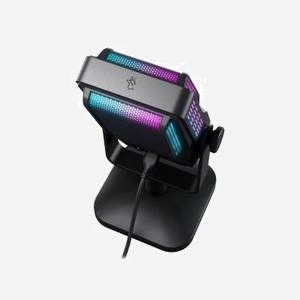CHERRY NGALE R Microphone de Table USB Noir, Cardioïde, 20-20000Hz, 24 bit/96kHz, Rétroéclairage RGB, Filtre Passe-Bas, Compatible Windows/macOS/Linux - Miniature 3