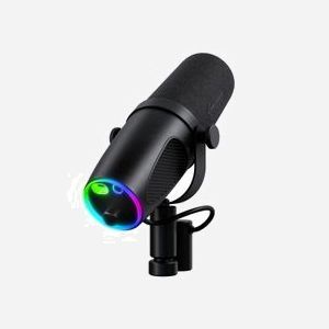 CHERRY NGALE X Microphone Podcast Noir XLR/USB, Cardioïde 50-16000Hz, 24bit/96kHz, LED RGB, Filtre Pop, Support de Bureau, Câble USB, Windows/macOS/Linux - Miniature 3
