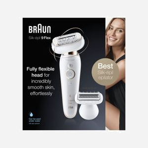 Braun Silk-épil 9-9006 Flex Épilateur 40 Pinces MicroGrip Blanc, Tête Flexible, Rasoir & Tondeuse, Wet&Dry, Autonomie Batterie, 4 Accessoires - Miniature 3
