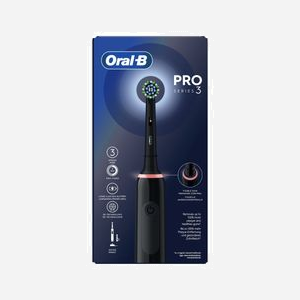 Oral-B Pro 3 3000 Brosse à Dents Rotative Oscillante Adulte, Batterie Lithium-Ion, 3 Modes (Soin Quotidien, Sensible, Blanchiment), Minuteur 2min, Noir, 2 Têtes - Miniature 2