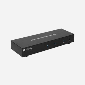 Techly IDATA DP-KVM2 Commutateur KVM 2 Ports DisplayPort 4K Ultra HD 3840x2160 USB 2.0 Hub 4 Ports, Audio, USB Type-A, Alimentation Externe - Miniature 3