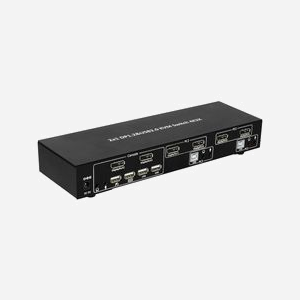 Techly IDATA DP-KVM2 Commutateur KVM 2 Ports DisplayPort 4K Ultra HD 3840x2160 USB 2.0 Hub 4 Ports, Audio, USB Type-A, Alimentation Externe - Miniature 4