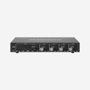 Techly IDATA-DP-KVM4 Commutateur KVM 4 Ports DisplayPort 4K Ultra HD 30Hz, USB 2.0, Audio, Montage en Rack, Compatible Windows, macOS, Linux - Miniature 2
