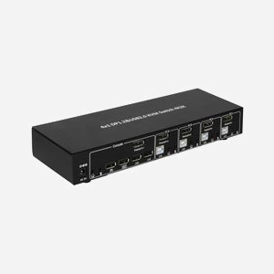 Techly IDATA-DP-KVM4 Commutateur KVM 4 Ports DisplayPort 4K Ultra HD 30Hz, USB 2.0, Audio, Montage en Rack, Compatible Windows, macOS, Linux - Miniature 4