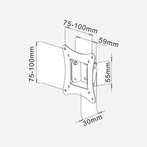 Support Mural Fixe Techly ICA-LCD-900 Noir pour Écrans 13" à 30" VESA 100x100mm, Charge Max 15kg, Inclinaison 0-12°, Distance Mur 3cm - Miniature 4