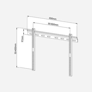 Support mural TV Techly ICA-PLB-114L pour écrans 40"-65" (101.6-165.1cm), VESA max 600x400, charge max 50kg, distance mur 2.3cm, noir. - Miniature 5