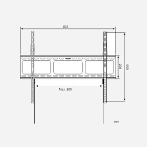 Techly ICA-PLB-860 Support mural TV 42"-80" (106,7-203cm) VESA max 800x600mm, charge max 60kg, distance mur 1.6cm, noir, avec kit de montage - Miniature 4