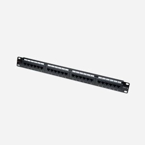 Techly Panneau de brassage 24 ports RJ45 Cat.6 U/UTP (UTP) 10/100/1000Base-T(X) Gigabit Ethernet, 482x43x65mm, Noir, Conforme RoHS