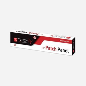 Techly Panneau de brassage 24 ports RJ45 Cat.6 U/UTP (UTP) 10/100/1000Base-T(X) Gigabit Ethernet, 482x43x65mm, Noir, Conforme RoHS - Miniature 2
